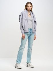 Bluza damska ze stójką szara Chita 901. Szare bluzy damskie BIG STAR, l, bez wzorów, z bawełny, bez ramiączek, bez kaptura. W wyprzedaży za 179.99 zł.