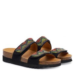 Klapki Scholl. Czarne klapki damskie Scholl, bez wzorów, bez obcasa, bez zapięcia. Za 319.99 zł.