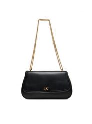Calvin Klein Torebka Ck Convertible Chain Medium Bag LV04F3171G Czarny. Czarne torebki wizytowe damskie Calvin Klein, bez wzorów, ze skóry, bez dodatków. Za 419.99 zł.