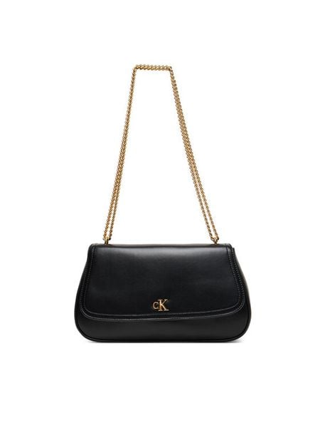 Calvin Klein Torebka Ck Convertible Chain Medium Bag LV04F3171G Czarny. Czarne torebki do ręki damskie Calvin Klein, bez wzorów, ze skóry, bez dodatków. Za 419.99 zł.