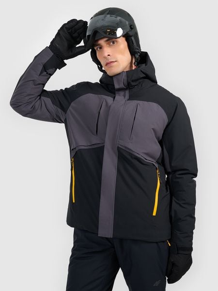 4F Kurtka narciarska membrana 10000 męska - czarna 3XL. Czarne kurtki sportowe męskie 4F, na zimę, m, bez wzorów, bez kaptura, narciarskie. Za 699.99 zł.