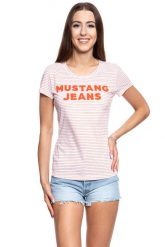 MUSTANG T SHIRT DAMSKI Alexia C Print 1009881 11811. Białe t-shirty damskie Mustang, s, bez wzorów, bez kołnierzyka, bez ramiączek. W wyprzedaży za 39.99 zł.