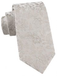 Elegancki Krawat Chattier - Jasny Popiel i Beż, Kwiaty. Szare krawaty i muchy Chattier, bez wzorów, z tkaniny, eleganckie. Za 55.00 zł.