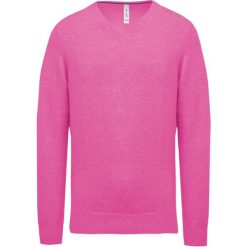 Sweter z dekoltem w serek Kariban Premium. Czerwone swetry męskie KARIBAN, m, bez wzorów, z bawełny, eleganckie, bez kołnierzyka, bez ramiączek. Za 135.50 zł.
