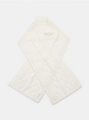Szalik ze wzorkiem - kremowy. Białe szaliki damskie Sinsay, bez wzorów. Za 29.99 zł.