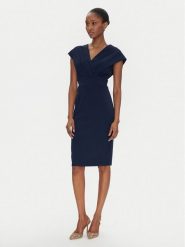 Rinascimento Sukienka koktajlowa CFC0122760003 Granatowy Regular Fit. Niebieskie sukienki damskie Rinascimento, m, bez wzorów, z syntetyku, wizytowe, bez kołnierzyka, bez ramiączek. Za 309.99 zł.