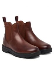 Tommy Hilfiger Sztyblety Th Flag Outdoor Chelsea Boot FW0FW09573 Brązowy. Brązowe botki damskie Tommy Hilfiger, bez wzorów, bez obcasa, na płaskiej podeszwie, bez zapięcia. Za 649.99 zł.