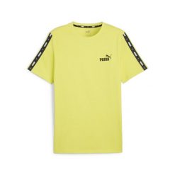 Męska koszulka Essentials+ Tape PUMA Lime Sheen Green. Zielone koszulki sportowe męskie Puma, m, bez wzorów, bez ramiączek, na jogę i pilates. Za 85.99 zł.