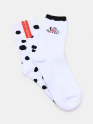 Skarpetki 2 pack 101 Dalmatians - biały. Białe skarpetki damskie Sinsay, bez wzorów. Za 12.99 zł.