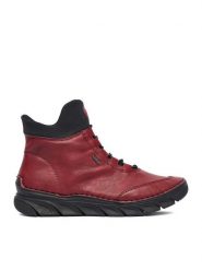 Rieker Botki CEO-55069-35 Czerwony. Czerwone botki damskie Rieker, bez wzorów, ze skóry, bez obcasa, na płaskiej podeszwie, bez zapięcia. Za 369.99 zł.