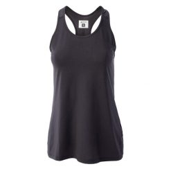Damski tank top Martes Lina. Czarne topy damskie MARTES, bez wzorów, eleganckie, bez kołnierzyka, bez ramiączek. Za 59.50 zł.