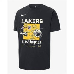 Koszulka sportowa męska Nike Los Angeles Lakers Courtside. Czarne koszulki sportowe męskie Nike, m, bez wzorów, bez ramiączek, trekkingowe. Za 241.00 zł.