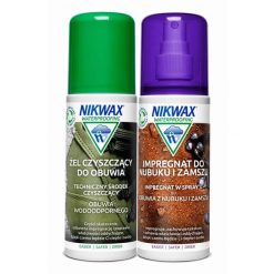 Zestaw do impregnacji i czyszczenia obuwia z nubuku i zamszu Nikwax 2 x 125 ml. Buty zimowe męskie Nikwax, bez wzorów, z nubiku, bez obcasa, bez zapięcia. Za 32.99 zł.