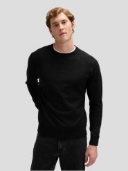 MESKI SWETER LEE CLEAN RAGLAN SWEATER BLACK 112378518. Czarne swetry męskie Lee, xxl, bez wzorów, bez kołnierzyka, bez ramiączek. Za 139.99 zł.