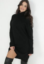 Czarna Sukienka Wełniana Oversize z Golfem Heire. Czarne sukienki damskie Born2be, na co dzień, s, bez wzorów, z wełny, eleganckie, bez kołnierzyka, bez ramiączek, mini, kopertowe. Za 169.99 zł.