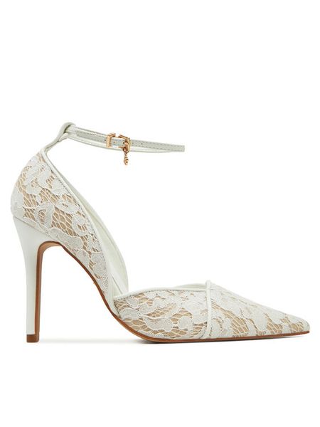 DeeZee Szpilki PX096 01 Biały. Białe szpilki damskie DeeZee, bez wzorów, z materiału, bez obcasa, na szpilce, bez zapięcia. Za 159.99 zł.