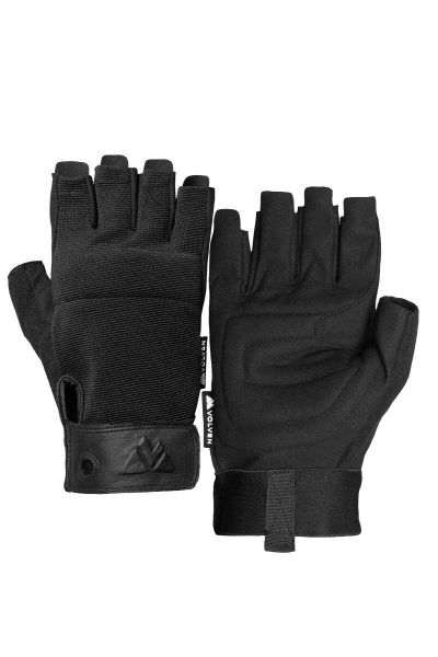 Rękawiczki ochronne Ferrata Half Finger. Czarne rękawiczki męskie VOLVEN, bez wzorów, z materiału. Za 77.99 zł.