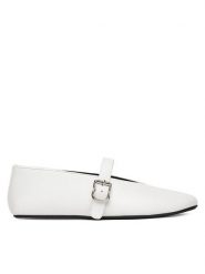 Badura Baleriny ELAN-V1860-131-1 Biały. Białe balerinki damskie Badura, bez wzorów, ze skóry, bez obcasa, bez zapięcia. Za 249.99 zł.
