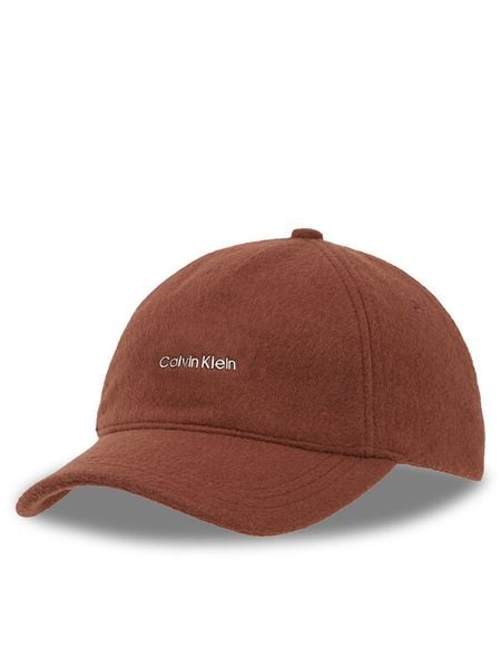 Calvin Klein Czapka z daszkiem K60K612364 Brązowy. Brązowe czapki damskie Calvin Klein, bez wzorów, z wełny. Za 139.99 zł.