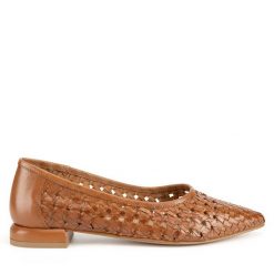 Baleriny Sergio Bardi. Brązowe balerinki damskie Sergio Bardi, bez wzorów, bez obcasa, bez zapięcia. Za 299.99 zł.