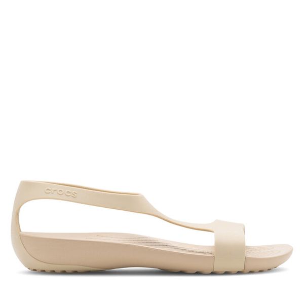 Sandały Crocs. Brązowe sandały damskie Crocs, bez wzorów, bez obcasa, na płaskiej podeszwie, bez zapięcia. Za 149.99 zł.