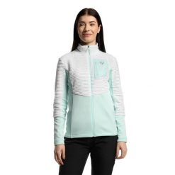 Bluza narciarska damska ZIENER Jonia. Niebieskie bluzy damskie Ziener, na jesień, bez wzorów, z elastanu, sportowe, bez ramiączek, bez kaptura. Za 319.99 zł.
