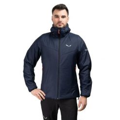 Kurtka trekkingowa męska Puez Catinaccio 2 Twr Hd. Niebieskie kurtki męskie Salewa, l, bez wzorów, sportowe, bez kaptura. Za 914.30 zł.