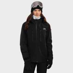 Kurtka snowboardowa damska W5-W Nix. Czarne kurtki sportowe damskie SIROKO, bez wzorów, bez ramiączek, bez kaptura, narciarskie. Za 1,056.00 zł.