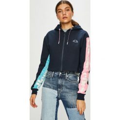 Ellesse - Bluza. Niebieskie bluzy damskie Ellesse, bez wzorów, z bawełny, bez ramiączek, z kapturem. W wyprzedaży za 199.90 zł.