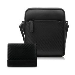 Saszetka męska skórzana AL-19-BL i portfel męski AL-08-BL zestaw prezentowy Paolo Peruzzi ZUP-141-BL. Brązowe portfele męskie ze skóry, na ramię. Za 239.00 zł.