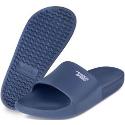 Klapki basenowe Aqua Speed Ohio. Niebieskie klapki damskie Aqua-Speed, bez wzorów, sportowe, bez obcasa, bez zapięcia. Za 49.99 zł.