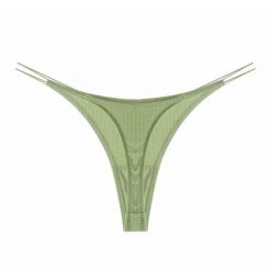 Stringi z cienkimi paseczkami z wysokiej jakości materiału Pauline. Żółte majtki damskie Intica, z materiału. W wyprzedaży za 69.00 zł.