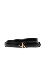 Calvin Klein Pasek Round Ck Buckle Smooth 15Mm LV04F7085G Czarny. Czarne paski damskie Calvin Klein, bez wzorów, ze skóry. Za 209.99 zł.