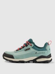 4F Niskie buty trekkingowe HILLBORN z elementami zamszowymi damskie - turkusowe 41. Niebieskie obuwie trekkingowe damskie 4F, z tkaniny, bez zapięcia. Za 349.99 zł.