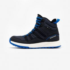 Buty turystyczne męskie Quechua NH500 Mid wodoodporne. Niebieskie buty zimowe męskie QUECHUA, na zimę, bez wzorów, bez obcasa, bez zapięcia. W wyprzedaży za 169.99 zł.