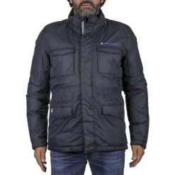 Parka Peak Mountain Cowai. Niebieskie parki męskie Peak Mountain, m, bez wzorów, z poliamidu, bez kołnierzyka. Za 305.50 zł.