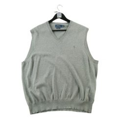 Second life - Polo Ralph Lauren sweter męski bawełna Pima szary - Jak nowy. Szare swetry męskie Ralph Lauren, l, bez wzorów, z bawełny, casualowe, bez kołnierzyka, bez ramiączek. Za 170.36 zł.