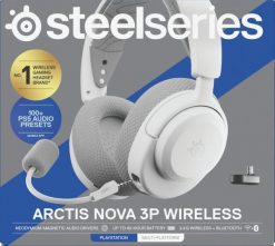 SteelSeries Ausinės Žaidimams | Arctis Nova 3PW | Bluetooth | Over-Ear | Mikrofonas | Noise canceling | Belaidės | Baltas. Słuchawki bezprzewodowe STEELSERIES. Za 445.40 zł.