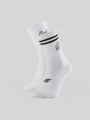 4F Skarpetki długie (2-pack) damskie - białe 35-38. Białe skarpetki damskie 4F, bez wzorów, z bawełny. Za 49.99 zł.