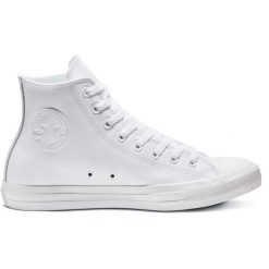Adidasy Converse Chuck Taylor All Star Leather, Dla obu płci. Białe obuwie sportowe damskie Converse, bez wzorów, ze skóry ekologicznej, bez zapięcia. Za 590.00 zł.