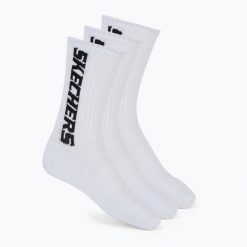 Skarpety męskie SKECHERS 1/2 Terry Crew 3. Białe skarpety męskie Skechers, bez wzorów, z bawełny. Za 39.99 zł.
