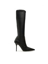 LOVE MOSCHINO Kozaki JA26039G0LIEZ000 Czarny. Czarne kozaki damskie Love Moschino, bez wzorów, ze skóry, bez obcasa, na szpilce, bez zapięcia. Za 1,379.00 zł.
