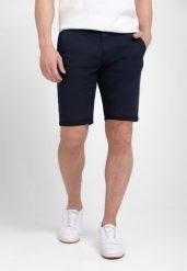 Klasyczne spodenki męskie, Regular Fit, P-LUIZ. Niebieskie szorty męskie Volcano, bez wzorów, z dzianiny, casualowe. Za 159.99 zł.