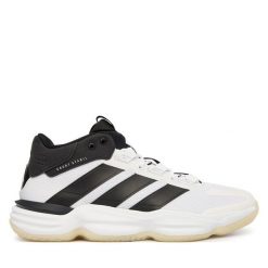 Buty halowe adidas. Białe buty sportowe męskie Adidas, bez wzorów, bez zapięcia. Za 429.99 zł.