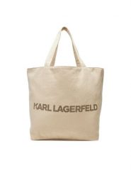 KARL LAGERFELD Torebka A2W50024 Beżowy. Brązowe shopperki damskie KARL LAGERFELD, bez wzorów, z materiału, bez dodatków. Za 249.99 zł.