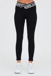 KARL LAGERFELD Czarne legginsy. Czarne legginsy damskie KARL LAGERFELD, bez wzorów. W wyprzedaży za 489.99 zł.