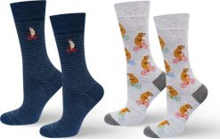 Soxo Męskie Skarpetki kolorowe SOXO kapibara na rowerze - 2 pary 4045. Skarpety męskie Soxo, bez wzorów. Za 45.99 zł.