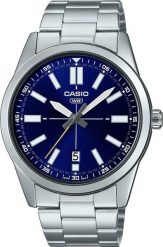 Zegarek Casio ZEGAREK MĘSKI CASIO MTP-VD02D-2E (zd217a) + BOX. Zegarki męskie Casio, bez wzorów. Za 217.77 zł.