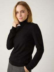 More & More sweter z golfem Kobiety Sztuczne włókno czarny, 44. Czarne swetry nierozpinane damskie More & More, bez wzorów, z dzianiny, bez kołnierzyka, bez ramiączek. Za 139.95 zł.