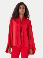 Rinascimento Bluzka CFC0126202003 Czerwony Loose Fit. Czerwone bluzki damskie Rinascimento, s, bez wzorów, z syntetyku, bez kołnierzyka, bez ramiączek. Za 309.99 zł.